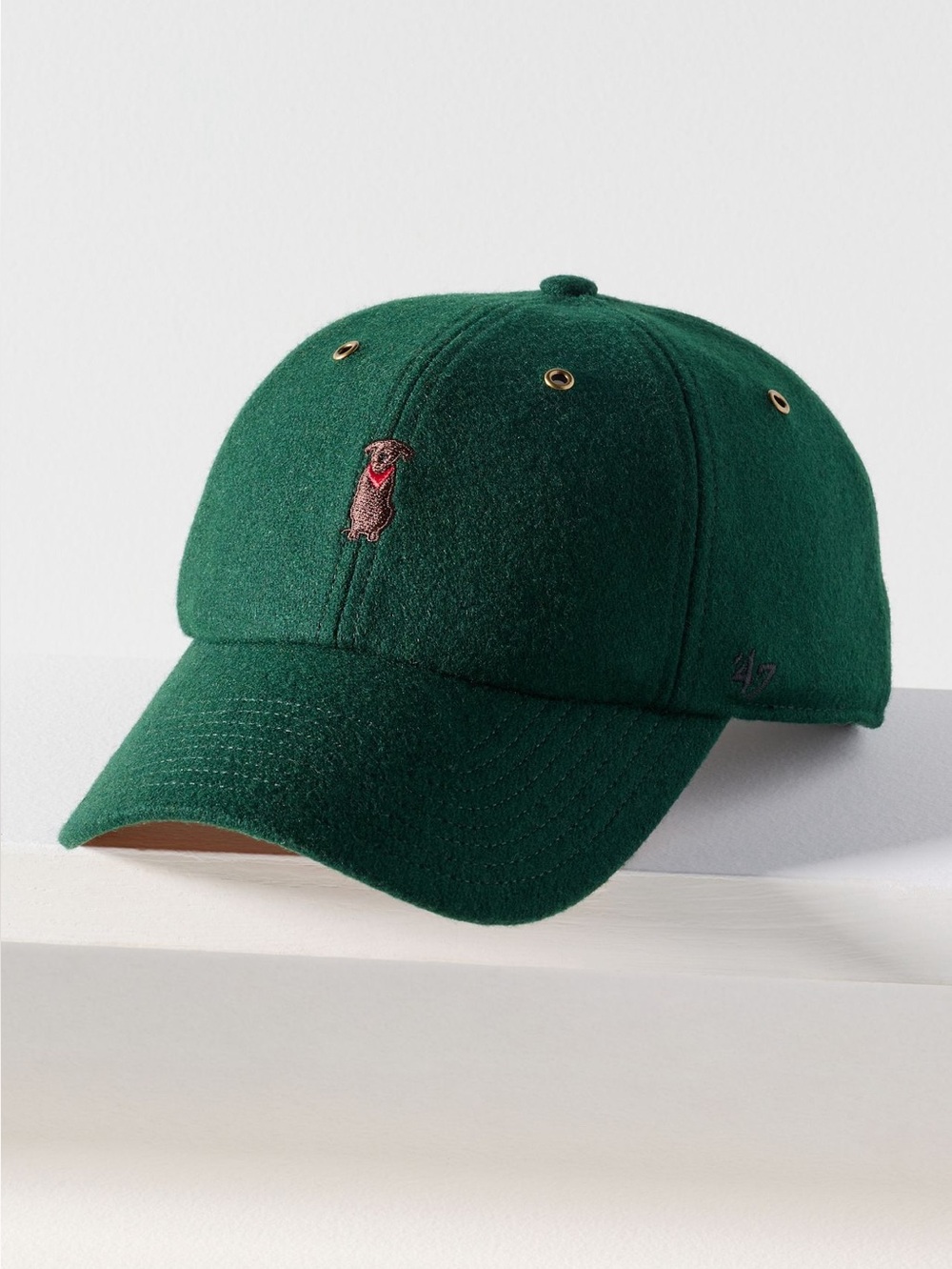 🐾47 Anthropologie Wool Blend Baseball Hat Dog Icon Brown Labrador Retriever New